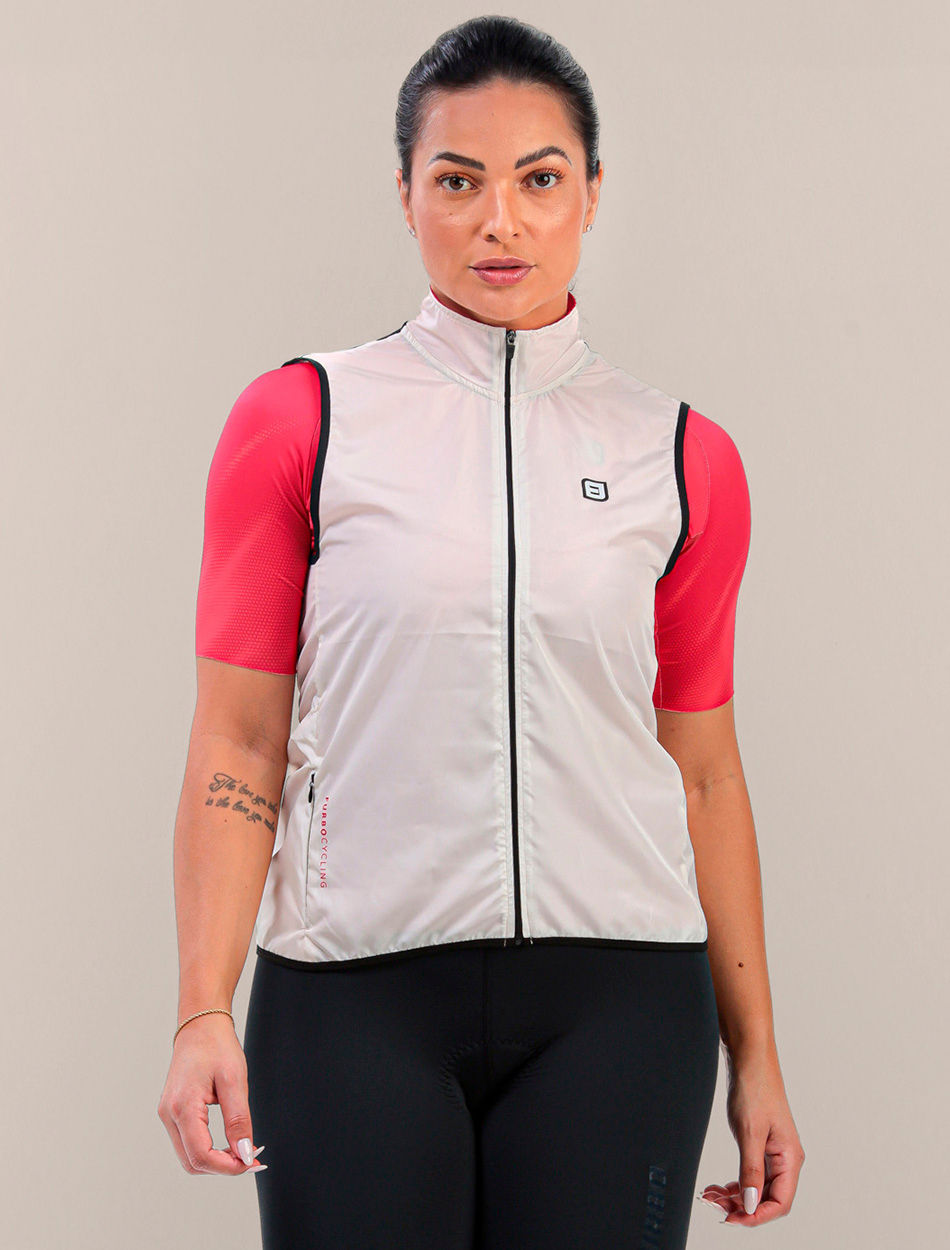 colete corta vento feminino off white